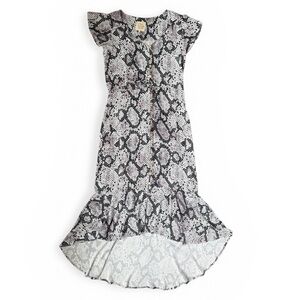 Chaser Women’s Snake Print Button-Front Ruffled Maxi Dress Size Small